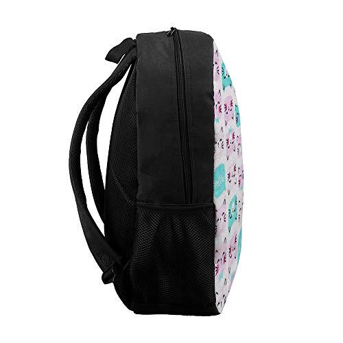 Lady's Comfy - Mochila para portátil ligera y resistente para viajes de fin de semana, Cutie Pie Cat Pink (Blanco) - TB-ZXY-0qnhh2uhhcyv-1