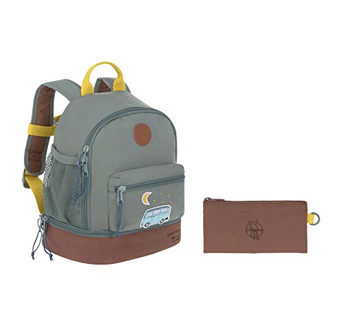 LÄSSIG Adventure Mochila infantil para jardín de infancia con correa para el pecho a partir de 3 años, 27 cm, 4,5 L, Bus verde