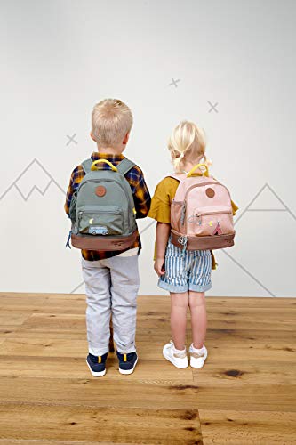 LÄSSIG Adventure Mochila infantil para jardín de infancia con correa para el pecho a partir de 3 años, 27 cm, 4,5 L, Bus verde