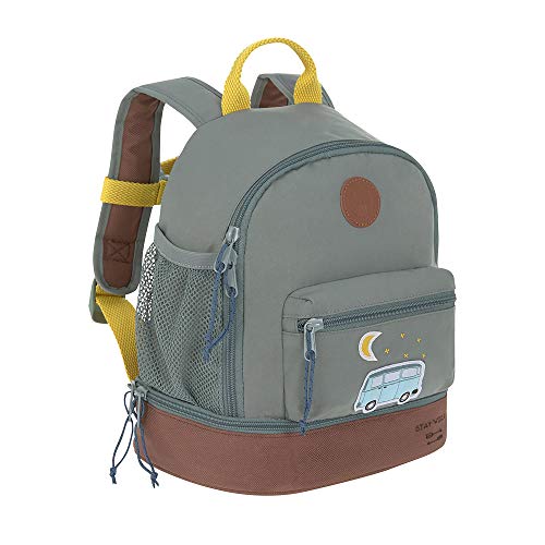 LÄSSIG Adventure Mochila infantil para jardín de infancia con correa para el pecho a partir de 3 años, 27 cm, 4,5 L, Bus verde