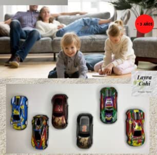 LAYRA COHI-Coches DE Juguete-para niños Mayores de 3 AÑOS-6 Coches de Modelo Carreras-Coches pequeños-Juego-Variedad de Colores-Coches para niños pequeños-Juguetes Infantiles-Regalo Navidad