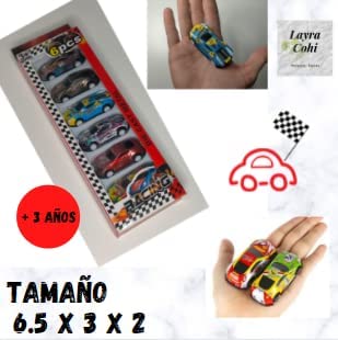 LAYRA COHI-Coches DE Juguete-para niños Mayores de 3 AÑOS-6 Coches de Modelo Carreras-Coches pequeños-Juego-Variedad de Colores-Coches para niños pequeños-Juguetes Infantiles-Regalo Navidad