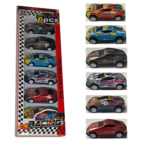 LAYRA COHI-Coches DE Juguete-para niños Mayores de 3 AÑOS-6 Coches de Modelo Carreras-Coches pequeños-Juego-Variedad de Colores-Coches para niños pequeños-Juguetes Infantiles-Regalo Navidad