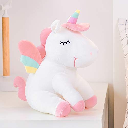 Lazada Unicornio Peluche Almohada de Peluche Mejores Regalos para Niños Rainbow Wings Blanco 12 Pulgadas