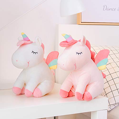 Lazada Unicornio Peluche Almohada de Peluche Mejores Regalos para Niños Rainbow Wings Blanco 12 Pulgadas