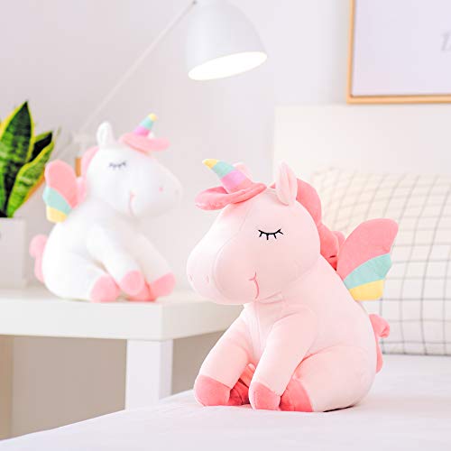 Lazada Unicornio Peluche Almohada de Peluche Mejores Regalos para Niños Rainbow Wings Blanco 12 Pulgadas