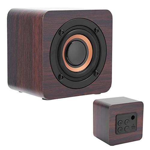 Lazmin112 Altavoz Bluetooth Woodiness, Mini Altavoz portátil HI-FI con micrófono y Llamada Manos Libres, para el hogar, la Oficina, al Aire Libre