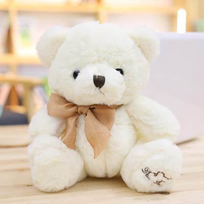 LDBJY Oso de Peluche Juguete de Peluche Abrazo Oso muñeca Mariposa Pajarita Oso muñeca muñeca Regalo de cumpleaños 20 cm Blanco