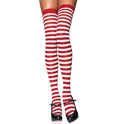 Leg Avenue- Striped Mujer, Color blanco y rojo, Talla Única (EUR 36-40) (600522062)