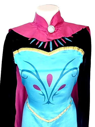 Legisdream Carnival Vestido Modelo Elsa coronación del Traje de la Princesa del Hielo del Nuevo Cine Cine para Adultos Mujer de la Idea de Vestir Chica Cosplay tamaño XL