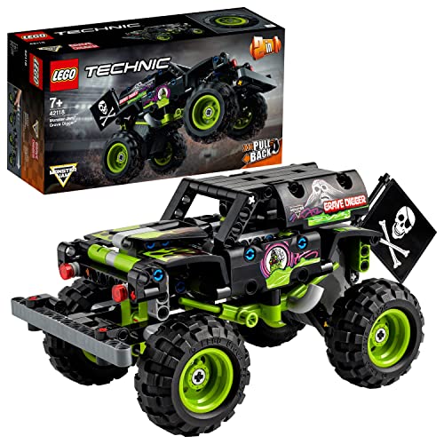 Lego  42122 Technic Jeep Wrangler, Coche 4X4 De Juguete, Vehículo Off Roader SUV +  42118 Technic Monster Jam Grave Digger, Modelo 2 En 1, Camión De Juguete O Off-Road Buggy, Set De Construcción