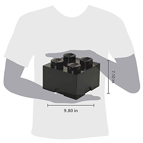 LEGO - Caja de almacenaje para Minifiguras con diseño de ladrillo 4, Color Negro (40030633)