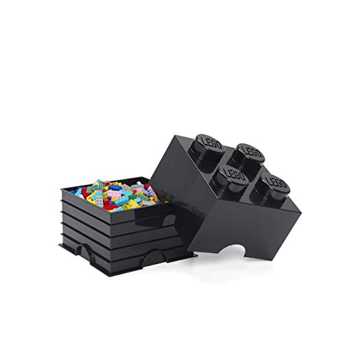 LEGO - Caja de almacenaje para Minifiguras con diseño de ladrillo 4, Color Negro (40030633)