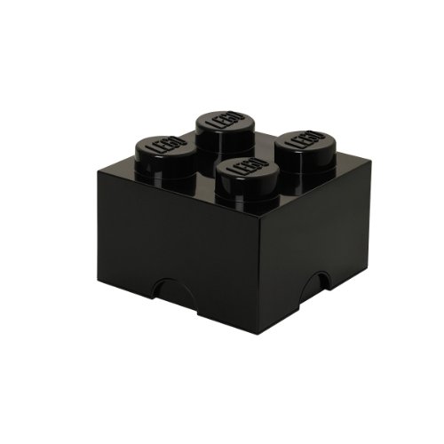 LEGO - Caja de almacenaje para Minifiguras con diseño de ladrillo 4, Color Negro (40030633)