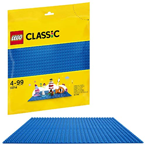 LEGO Classic - Caja de Ladrillos Creativos, Set de Construcción con Ladrillos de Colores (10696) + Base Azul de Juguete de Construcción de 25 cm de Lado para Juegos Creativos y Educativos