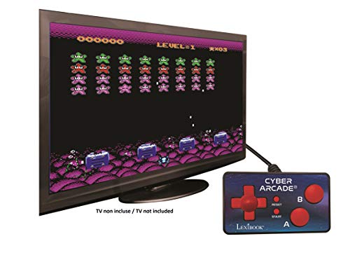 LEXIBOOK Consola Cyber Arcade TV, 200 Juegos, Controlador Plug N 'Play, Deporte, acción, Joystick (JG6500), Color