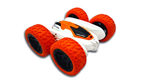 LEXIBOOK- Crosslander Luminoso Terreno, Control Remoto de Pulsera, Coche controlado por Radio, Recargable, Juego de acción electrónico, Blanco/Naranja, Color (LEXIB-085746)