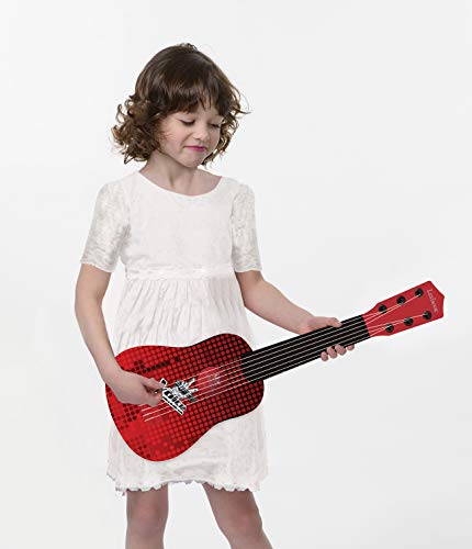 LEXIBOOK The Voice Voz Mi Primera Guitarra, 6 Cuerdas de Nailon, 53 cm, guía incluida, Negro/Rojo, K200TV, Color