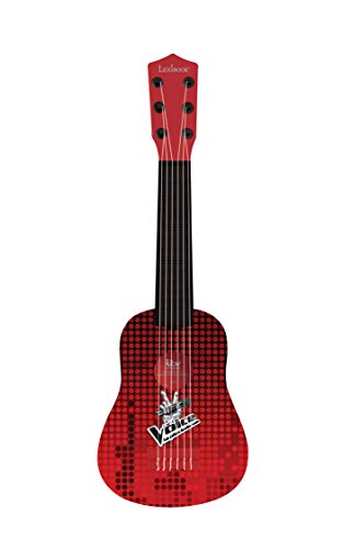 LEXIBOOK The Voice Voz Mi Primera Guitarra, 6 Cuerdas de Nailon, 53 cm, guía incluida, Negro/Rojo, K200TV, Color