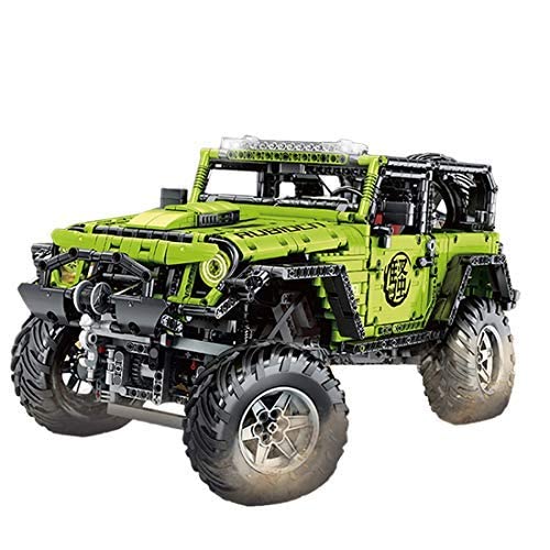 LGWJY J902 Modelo de Bloque de construcción de SUV con Control Remoto 2343Pcs 1: 8 Modelo de vehículo Todoterreno de Juguete para Technic Jeep Rubicon Compatible con Lego 42110 (Cartón gráfico)