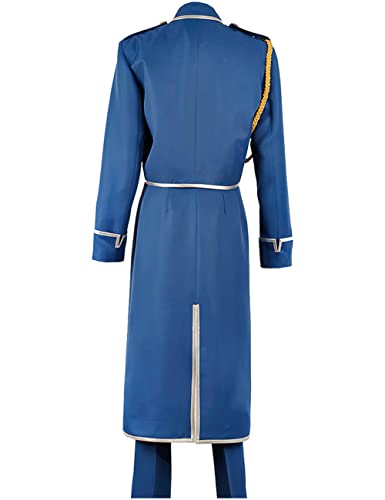 LHHZDH Anime Fullmetal Alchemist Roy Mustang Cosplay disfraz alquimia uniforme vestido grande Halloween cumpleaños regalo fiesta conjunto-Azul_METRO