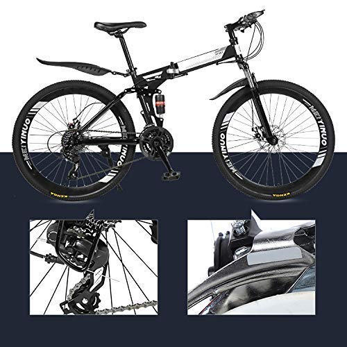 LHQ-HQ Deportes al aire libre for adultos for bicicleta de montaña de 26" Full Suspension 21 de velocidad for hombre Womans montaña plegable bicicleta de carbono de alta marcos de acero con doble Amor