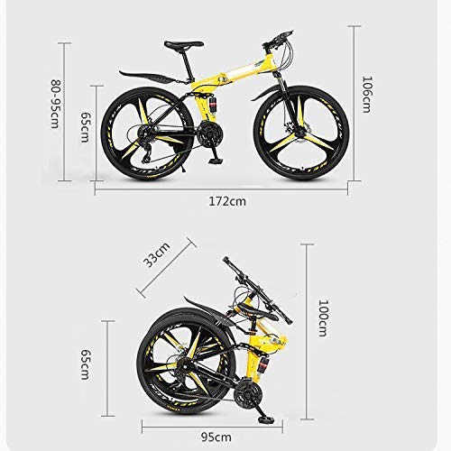 LHQ-HQ Deportes al aire libre for adultos for bicicleta de montaña de 26" Full Suspension 21 de velocidad for hombre Womans montaña plegable bicicleta de carbono de alta marcos de acero con doble Amor