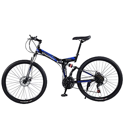 LIANGANAN Bicicleta De Montaña 24 Pulgadas Plegables Bicicletas Antideslizantes Resistentes A Los Neumáticos Resistentes, Presión De Amortiguación, Adecuado Para Al Aire Libre, Montaña (Size:21 Speed)