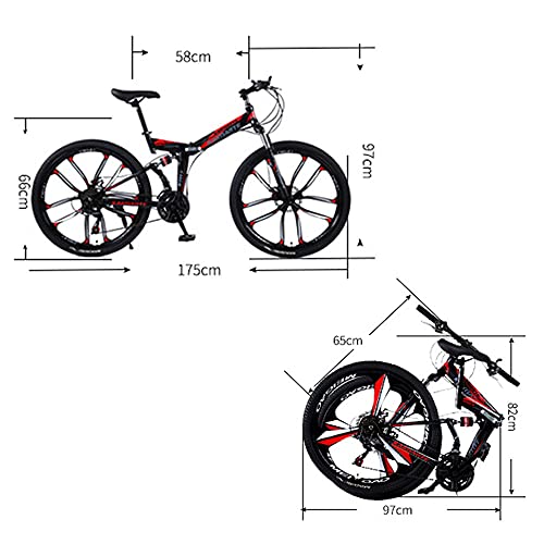 LIANGANAN Bicicleta De Montaña De 24 Pulgadas De Bicicleta Amarilla, Neumáticos Antideslizantes Resistentes Al Desgaste, Bicicletas Plegables, Presión De Amortiguación, Adecuado Para El(Size:21 Speed)