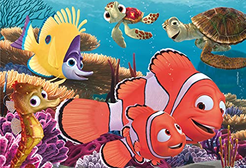 Lisciani Puzzle para niños, 2 puzles de 12 piezas 2 en 1, Doble Cara con reverso para colorear - Disney Nemo 86573