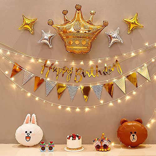 Liseng Globos de Corona de 14 Piezas Globo de Corona de LáMina Dorada para CumpleañOs Bodas Fiestas Baby Shower Decoraciones 4 Gigantes y 10 TamañOs PequeñOs