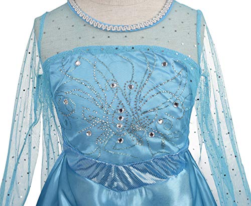 Lito Angels Disfraz de Princesa Elsa Reina de Nieve Vestido de Reino del Hielo con capa para Niñas, Talla 9-10 años, G