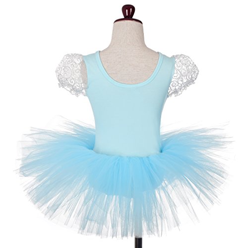 Lito Angels Disfraz Tutu de Princesa Cenicienta para Niña, Vestido Bailarina de Ballet Maillot de Danza Baile con Falda, Talla 7 8 años