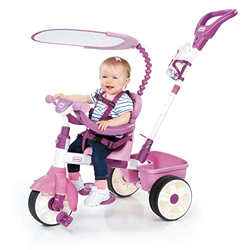 Little Tikes Triciclo 4 en 1 Edición Básica - Triciclo de Tres Ruedas para Niños Pequeños - Edades de 9 Meses a 3 Años - Juego Activo Todo el Día - Rosa