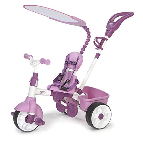 Little Tikes Triciclo 4 en 1 Edición Básica - Triciclo de Tres Ruedas para Niños Pequeños - Edades de 9 Meses a 3 Años - Juego Activo Todo el Día - Rosa