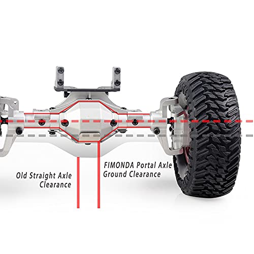 LMIAOM SCX10 CNC de aluminio anodizado completa Frontal Posterior Eje Portal de 1/10 RC orugas de coches axial SCX10 II 90046 90047 piezas for mejorar Piezas de montaje de accesorios de bricolaje