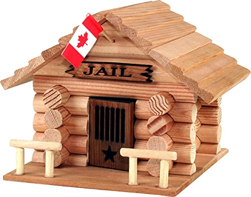 LOG CABIN TOYS - FRONTIER JAILHOUSE - 56 PIEZAS + PEGAMENTO - 100% MADERA NORTEAMERICANA