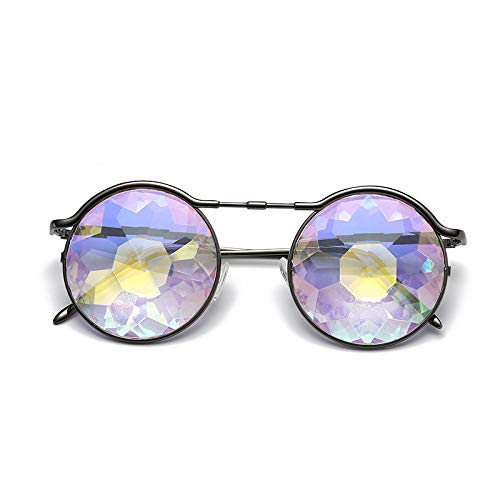 longhua Metal psicodélico caleidoscopio gafas de sol baile fiesta discoteca vestir gafas color como se muestra