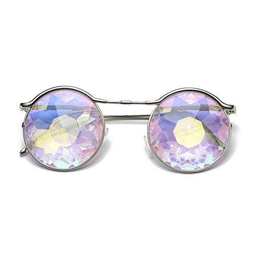 longhua Metal psicodélico caleidoscopio gafas de sol baile fiesta discoteca vestir gafas color como se muestra