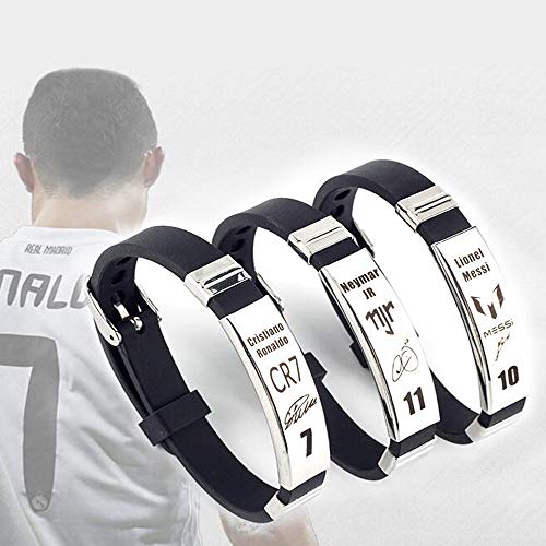 Lorh's store Fútbol Neymar JR Inspirador Firma Pulseras Ajustables Neymar JR número 11 Pulsera de Silicona Deporte 2 Piezas