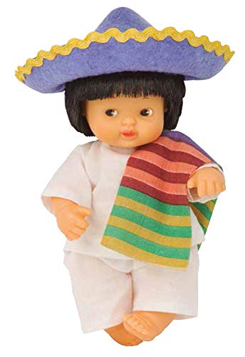 Los Barriguitas - Barriguitas del mundo Mexicano, divertida muñeca coleccionable con traje tradicional de México, edición limitada de bebés barriguita con vestidos bonitos, FAMOSA (700016873)