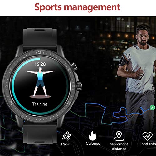 LTLJX Hombre Deportivo Reloj Fitness, Mujer HR Pulsera Actividad Inteligente Impermeable IP67 Pulsómetro Monitor de Sueño Podómetro Cronómetros para iOS Android,Negro