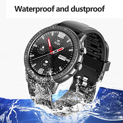 LTLJX Hombre Deportivo Reloj Fitness, Mujer HR Pulsera Actividad Inteligente Impermeable IP67 Pulsómetro Monitor de Sueño Podómetro Cronómetros para iOS Android,Negro