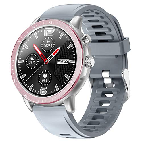 LTLJX Hombre Deportivo Reloj Fitness, Mujer HR Pulsera Actividad Inteligente Impermeable IP67 Pulsómetro Monitor de Sueño Podómetro Cronómetros para iOS Android,Gris