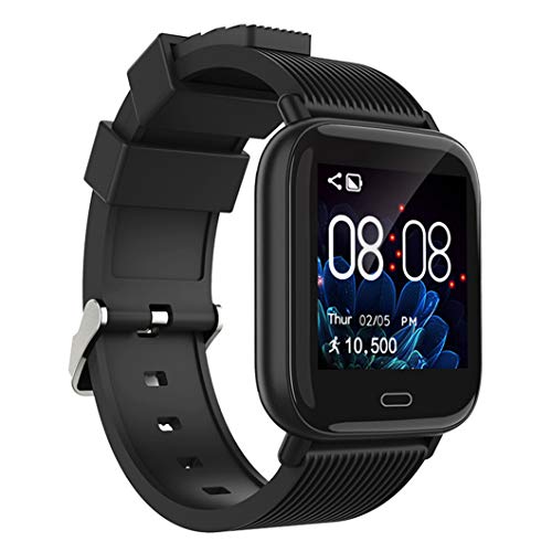 LTLJX Mujer Pulsera Actividad Inteligente, Deportivo Reloj Fitness 1.3'' Impermeable Pulsómetro Monitor de Sueño Calorías Podómetro Cronómetros para iOS Android,Negro