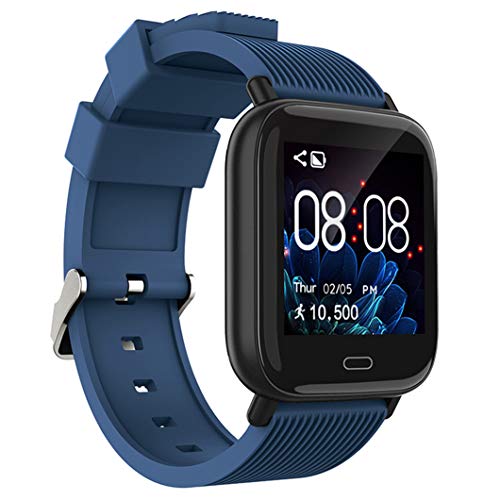 LTLJX Mujer Pulsera Actividad Inteligente, Deportivo Reloj Fitness 1.3'' Impermeable Pulsómetro Monitor de Sueño Calorías Podómetro Cronómetros para iOS Android,Azul