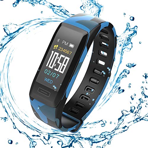 LTLJX Pulsera Actividad Reloj Inteligente Mujer Fitness Tracker Niños Hombres Podómetro Reloj Deportivo Monitor de Sueño Pulsómetros Contador de Calorías Pasos Cronómetros para iOS Android,Azul