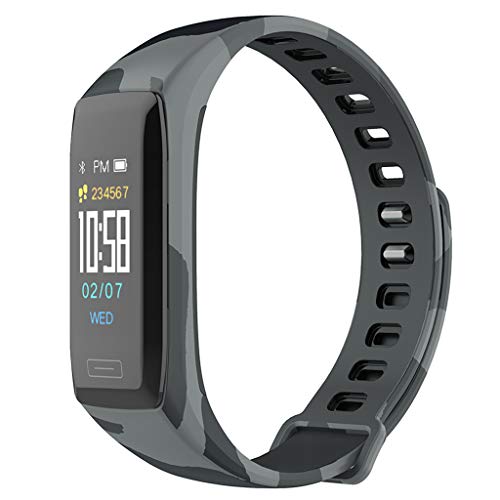 LTLJX Pulsera Actividad Reloj Inteligente Mujer Fitness Tracker Niños Hombres Podómetro Reloj Deportivo Monitor de Sueño Pulsómetros Contador de Calorías Pasos Cronómetros para iOS Android,Gris