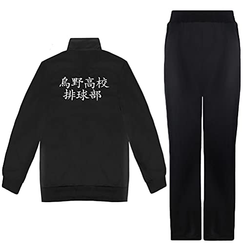 Lubudup Adulto Haikyuu Cosplay Chaqueta Pantalones Deportivos Karasuno Escuela Secundaria Voleibol Club Uniforme Disfraces Anime Cosplay Voleibol Ropa Deportiva