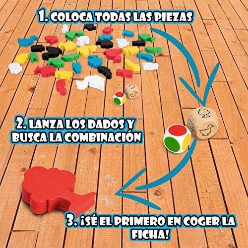 Lúdilo- Grabolo Educativo para Jugar en Familia, Mesa para niños, Figuras 3D, Agilidad Mental, Juego Habilidades cognitivas de Madera (80871)